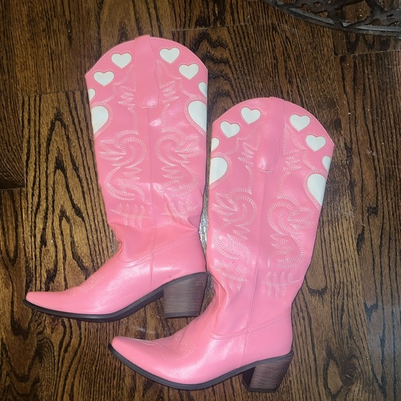Pink Heart Tall Cowboy Boots- perfect for Eras Tour! - Picture 2 of 2